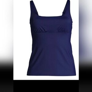 Lands End Tankini Size 16w Underwire Navy Blue NWT